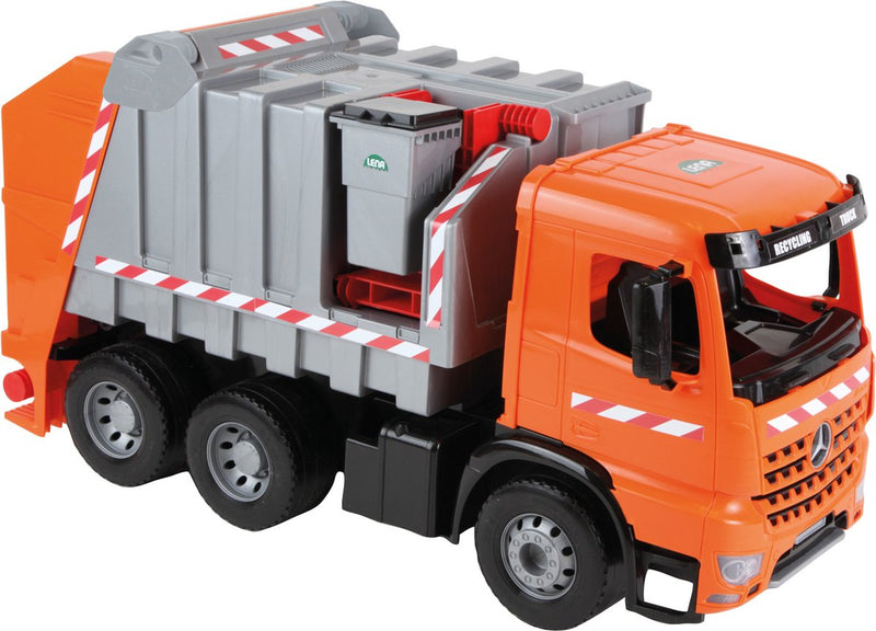 Camion della spazzatura Lena Giga Trucks - giocattolo arancione per 3+ anni - 71 cm