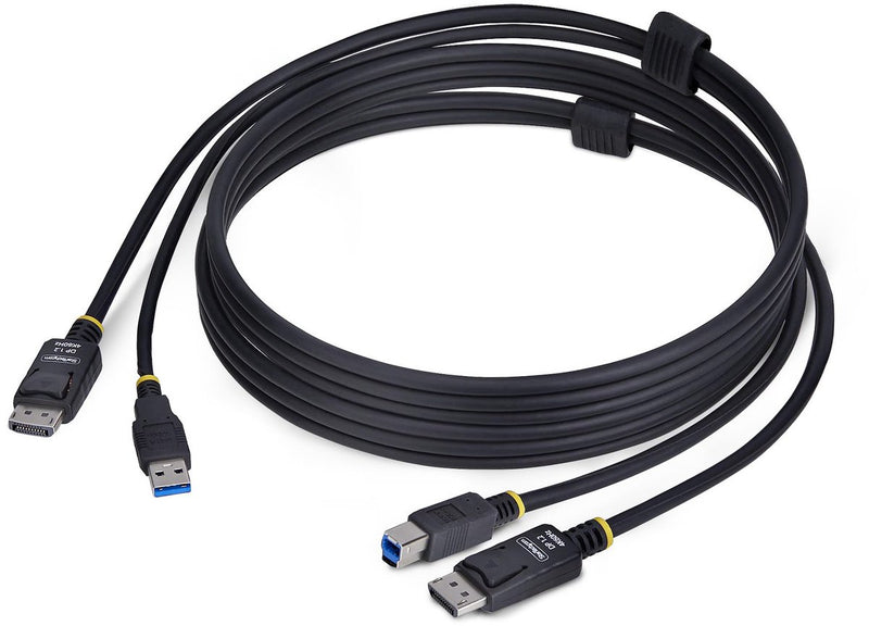 Startech .com 1,8m displayport en usb kvm kabel, 5gbps, 4k 60hz, hdr10, dp 1.2 en usb combo kabel voor kvm switches