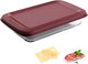 Westmark glass food storage box, contents: 1000 ml, borosilicate glass, airtight seal, glass plastic, transparent red, 23542270