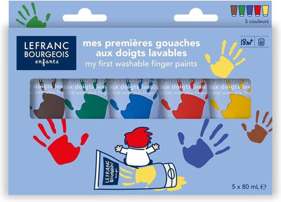Lefranc bourgeois paris lefranc bourgeois my first washable gouache finger paint set – classic 5×80 ml | finger paint for children from 18 months