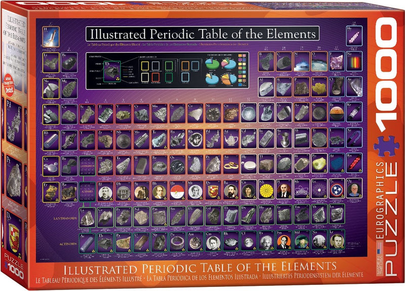 Eurographics - tabla periódica ilustrada de los elementos - 1000 piezas 68×48cm (ancho×alto) - rompecabezas