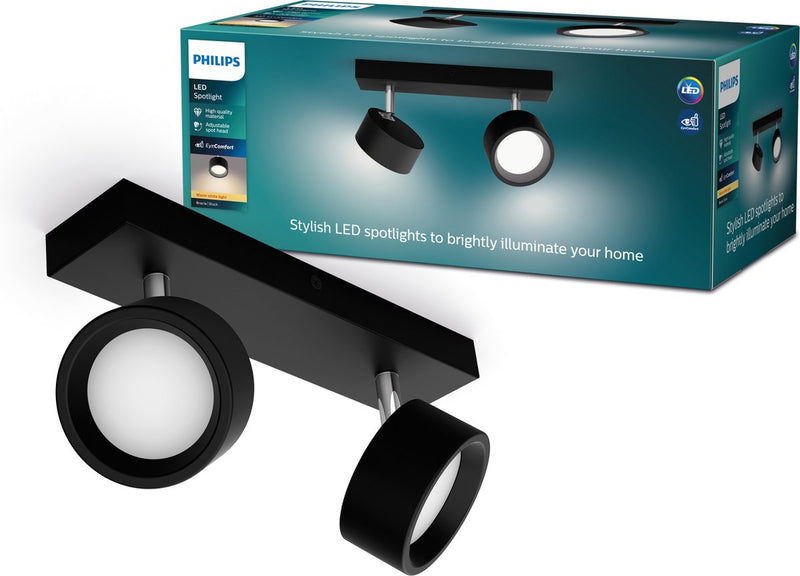 Philips LED Philips Bracia Bar nero 27k 2x5,5w 27k