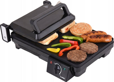 Lund professional electric table grill electric baking tray - grill device - grill plate - 40.5 x 25cm - 2000w - black