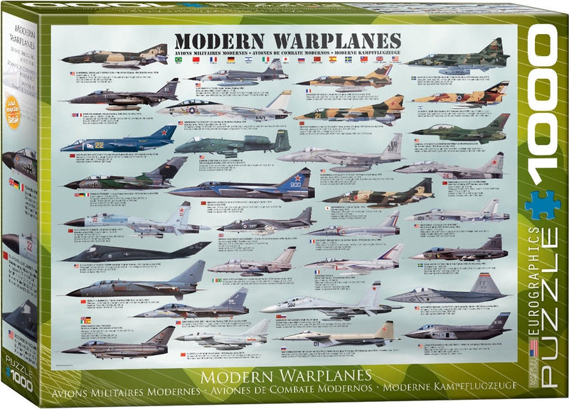 Eurographics - otros aviones de guerra [aviones de combate modernos] - 1000 piezas 68×48cm (ancho×alto) - rompecabezas