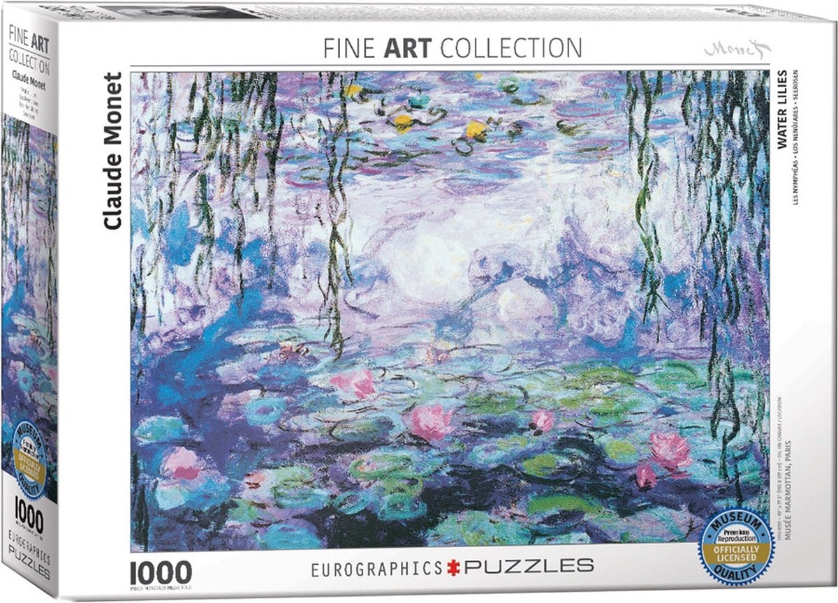 Eurographics - ninfee, riflesso del salice [nymphéas, reflets de saule] - claude monet - 1000 pezzi 68×48 cm (l×a) - puzzle d'arte