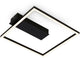 B.k.licht briloner - lampada da soffitto struttura LED - lampada da soffitto con luce bianca calda - 3000k - 12w - 1400 lm - 32x30x5 cm - nero