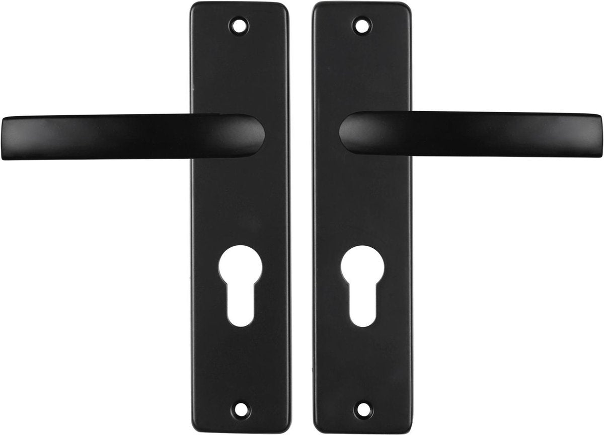 Maniglia per porta Starx nera - accessori per porta - scudo per cilindro profilato (pc55) - blocco maniglia