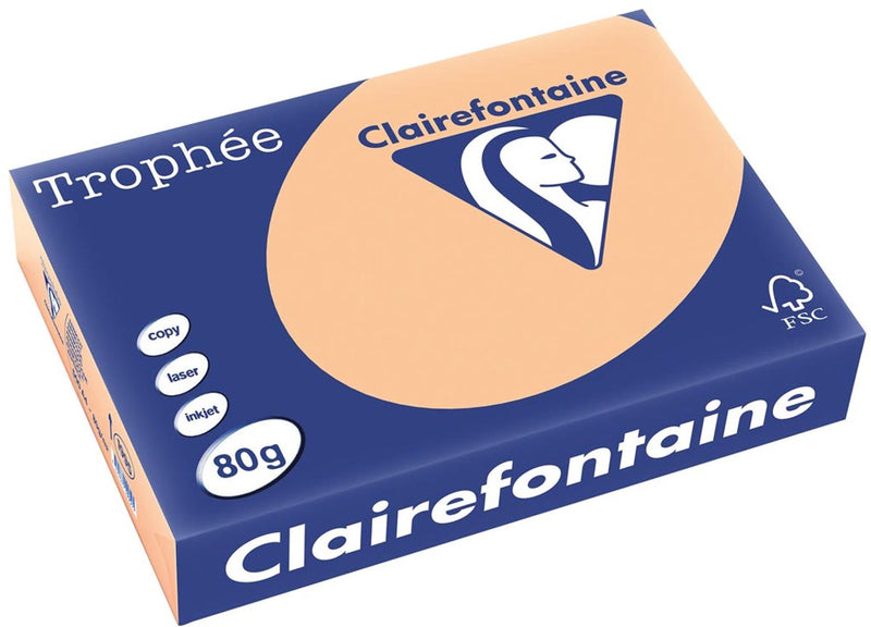 Clairefontaine trophée gekleurd papier, a4, 80 g, 500 vel, abrikoos