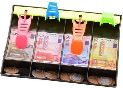 Johntoy kassalade met speelgeld 120-delig - kassageld - speelgoed geld - speelgoed jongens - speelgoed meisjes - schoencadeautje - kassa - kassa speelgoed - schoencadeautje jongen - speelgoedwinkeltje