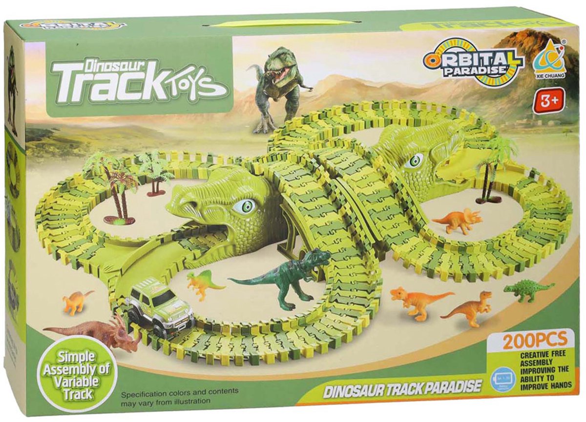 Ampio set da gioco Lobbes Dinotrack, 200 pezzi.