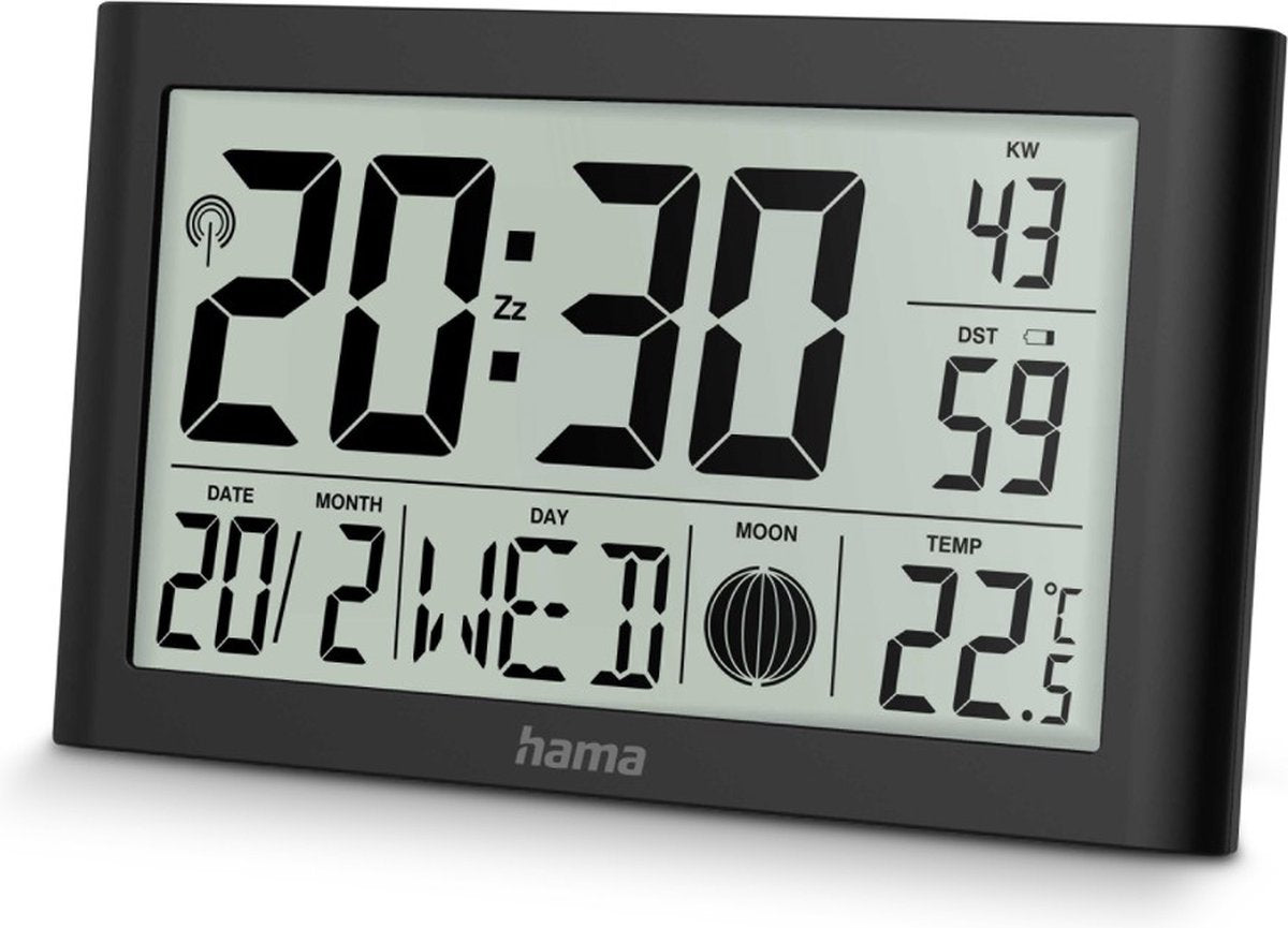Reloj de pared Hama - Martinica - radiocontrolado - termohigrómetro - negro
