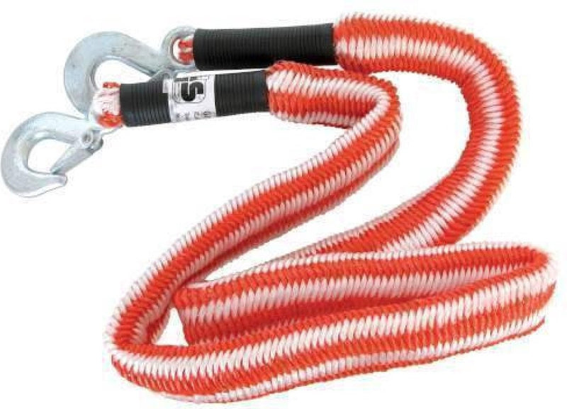 Carpoint sleepkabel stretch 2800 kg – elastisch 1,5-4 meter – met veiligheidshaken – inclusief opbergtas
