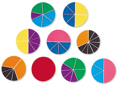 Risorse per l'apprendimento giocattoli educativi cerchi di frazioni arcobaleno impostano le frazioni. - 3+