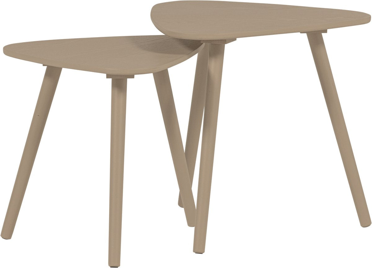 Woood nila side tables - wood - sand - set of 2