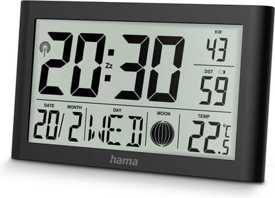Reloj de pared Hama - Martinica - radiocontrolado - termohigrómetro - negro