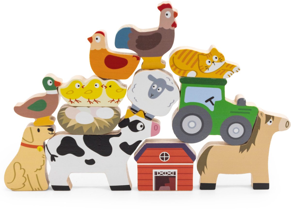 Viga toys® legpuzzel in stapels boerderijdieren