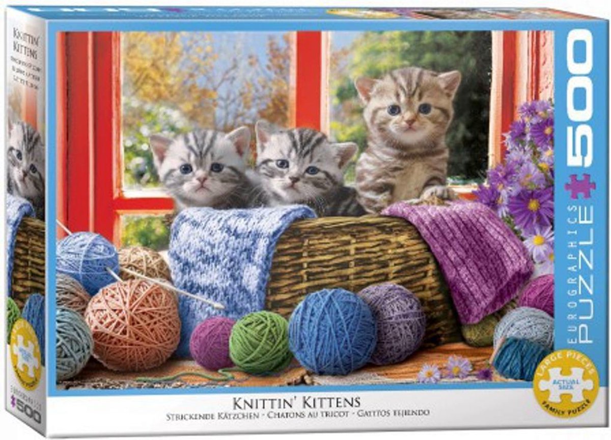 Eurographics - knitting Kitts [knittin' Kittens] - 500 pezzi xl 68×48 cm (l×a) - puzzle per famiglie