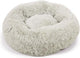 Beeztees yali - dog bed - plush - fluffy - light gray - diam. 50 cm
