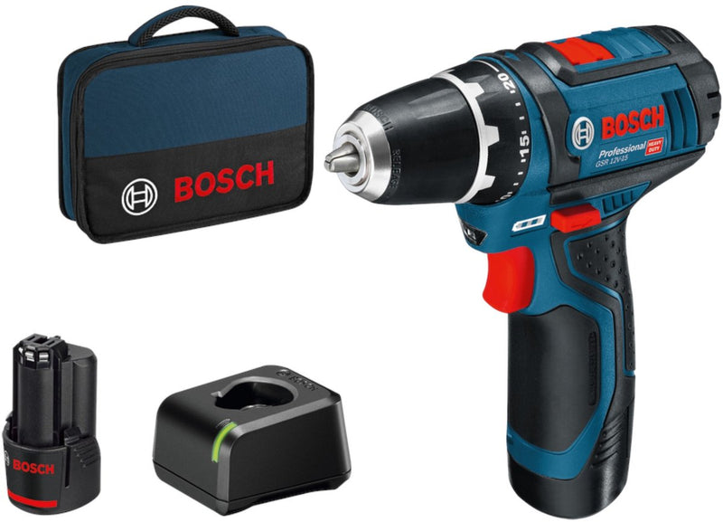 Trapano avvitatore a batteria Bosch gsr12v-15 2.0ah