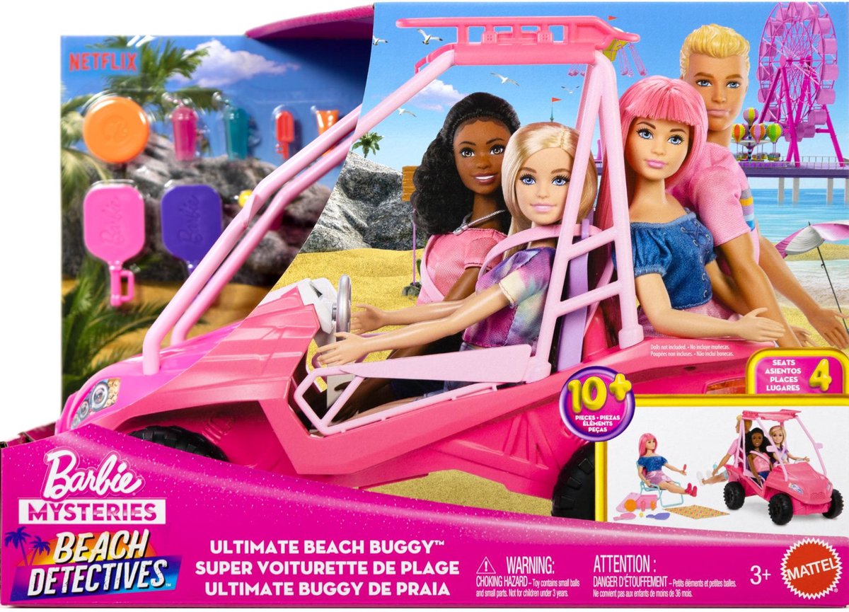Barbie mysteries beach detectives ultieme strandbuggy, pop, voertuig en accessoires