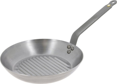 Debuyer de buyer bistecchiera Mineral B 32 cm – bistecchiera rotonda – lamiera d'acciaio – senza pfas – adatta all'induzione – prodotta in Francia