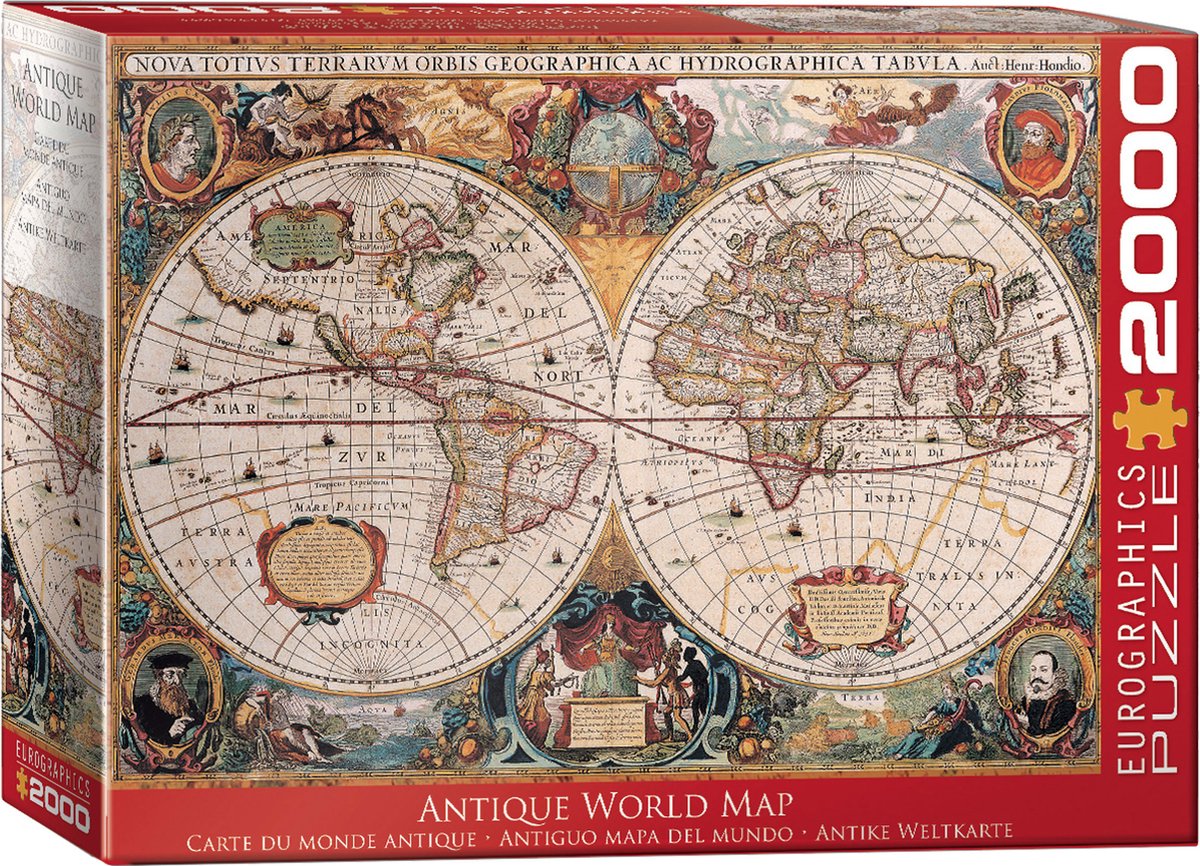 Eurographics - mapa del mundo antiguo [mapa del mundo antiguo] - hondio henricus - 2000 piezas 97×68cm (w×h) - rompecabezas