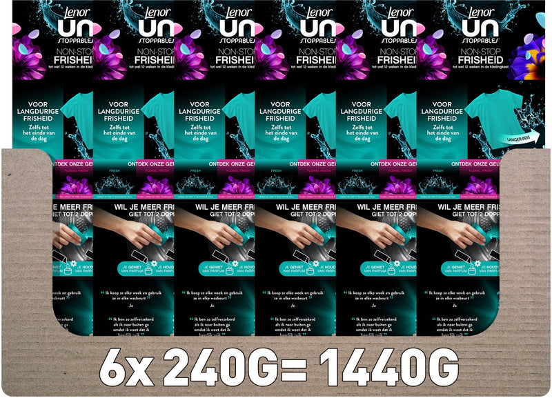 Lenor unstoppables booster di fragranza profumo fresco - 6 x 240 grammi - profumo per il lavaggio