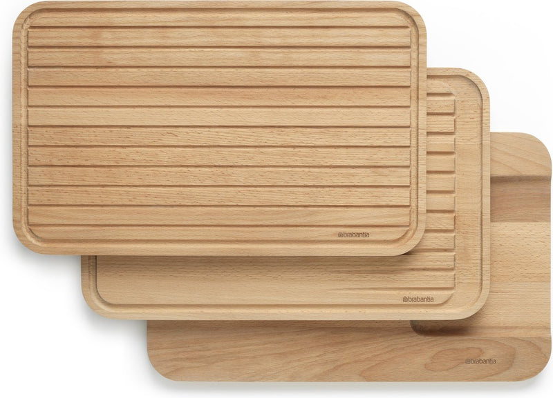 Taglieri in legno con profilo Brabantia - set taglieri 3 pezzi