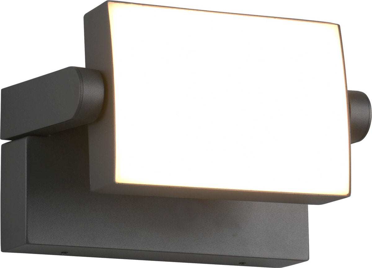 Trio kansas - wandlamp - antraciet - incl. 1x smd 10w - kantelbaar - buitenverlichting - ip54