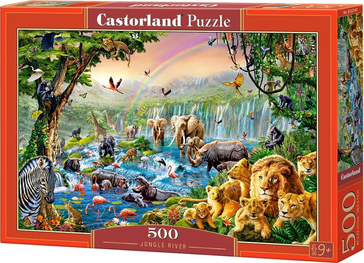 Castorland jungle river – puzzel – 500 stukjes – satijnen afwerking – perfecte pasvorm – europese kwaliteit