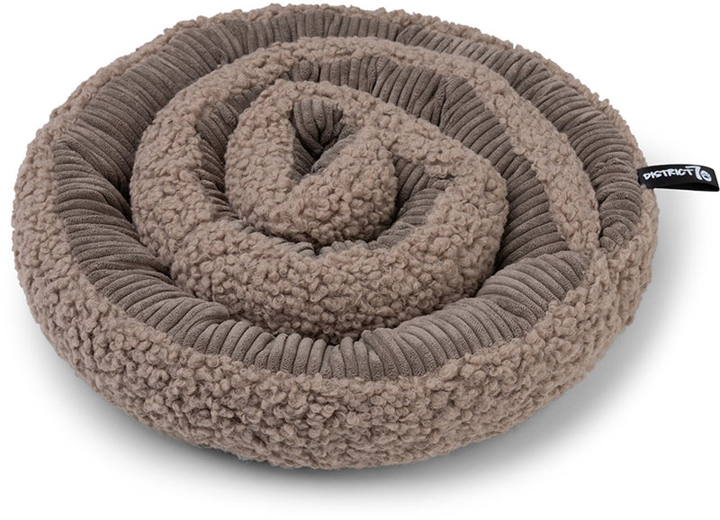 District 70 Swirl – Alfombra olfateadora para perros | estimula el comportamiento de búsqueda y la actividad mental - gris topo - ø 34 cm