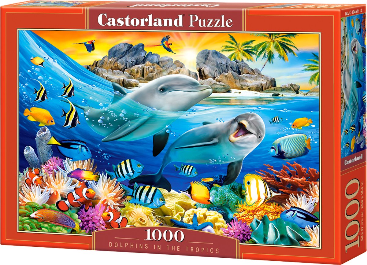 Castorland dolphins in the tropics – puzzel – 1.000 stukjes – satijnen afwerking – perfecte pasvorm – europese kwaliteit