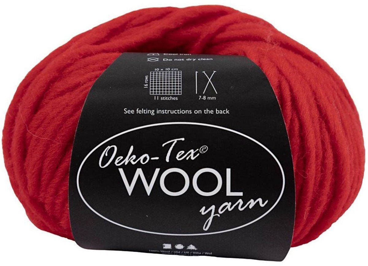Creative Company Wool Yarn Red, 50m