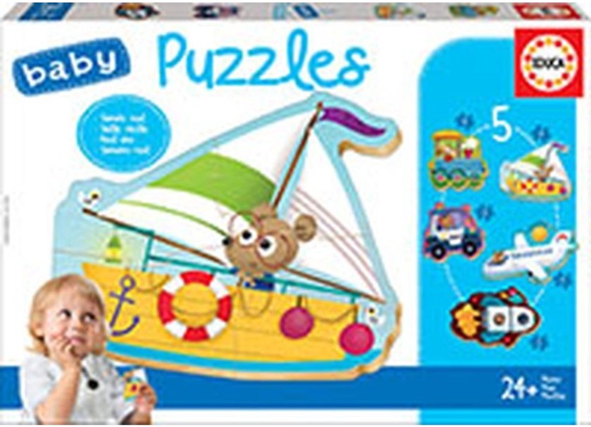 Educa - 5 puzzels - voertuigen