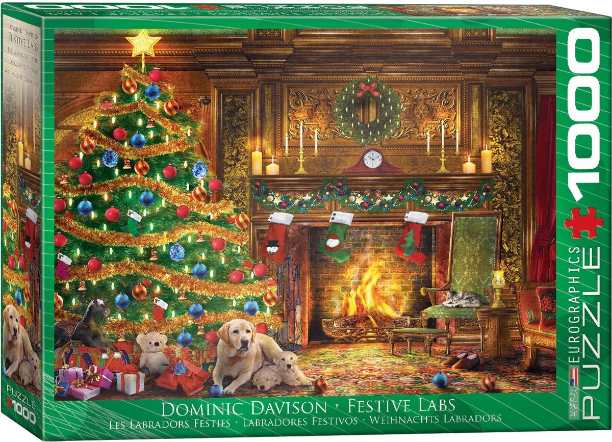 Eurographics - festive labradors [festive labs] - dominic davison - 1000 pezzi 68×48 cm (l×a) - puzzle