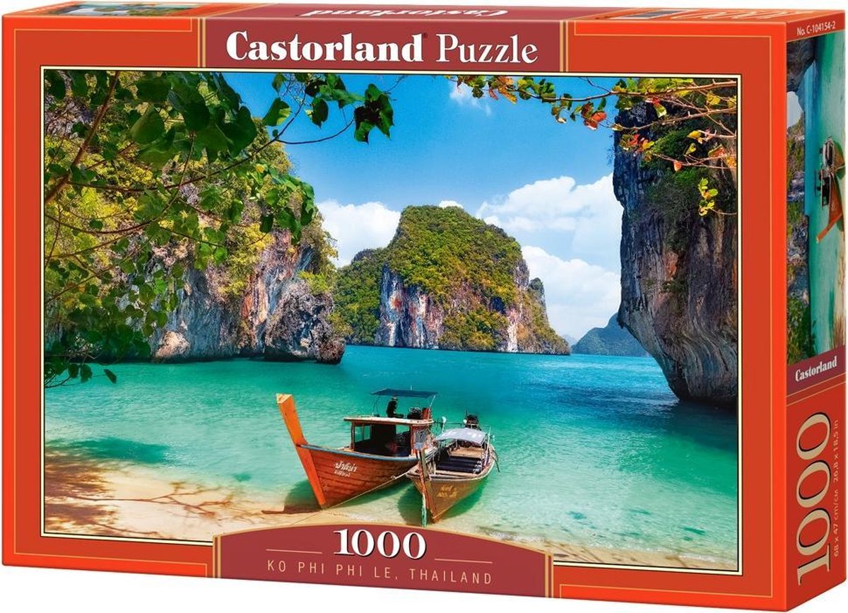 Castorland ko phi phi le, thailand – puzzel – 1.000 stukjes – satijnen afwerking – perfecte pasvorm – europese kwaliteit