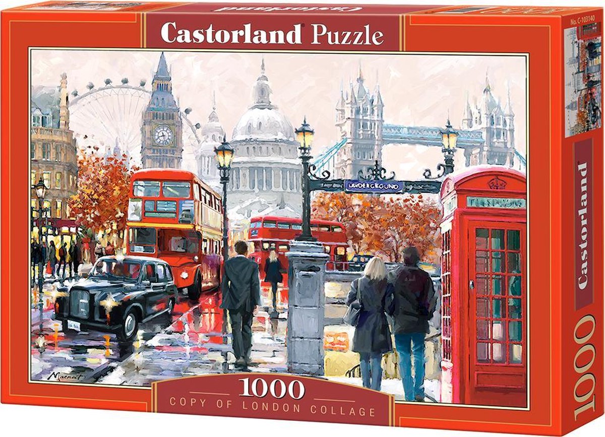 Castorland london collage – puzzel – 1.000 stukjes – satijnen afwerking – perfecte pasvorm – europese kwaliteit
