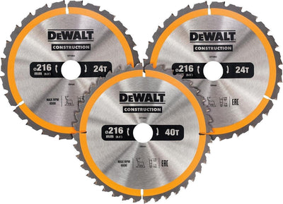 Accessori Dewalt dt1962 | lama per sega circolare | 216x30mm | Confezione da 3 - dt1962-qz