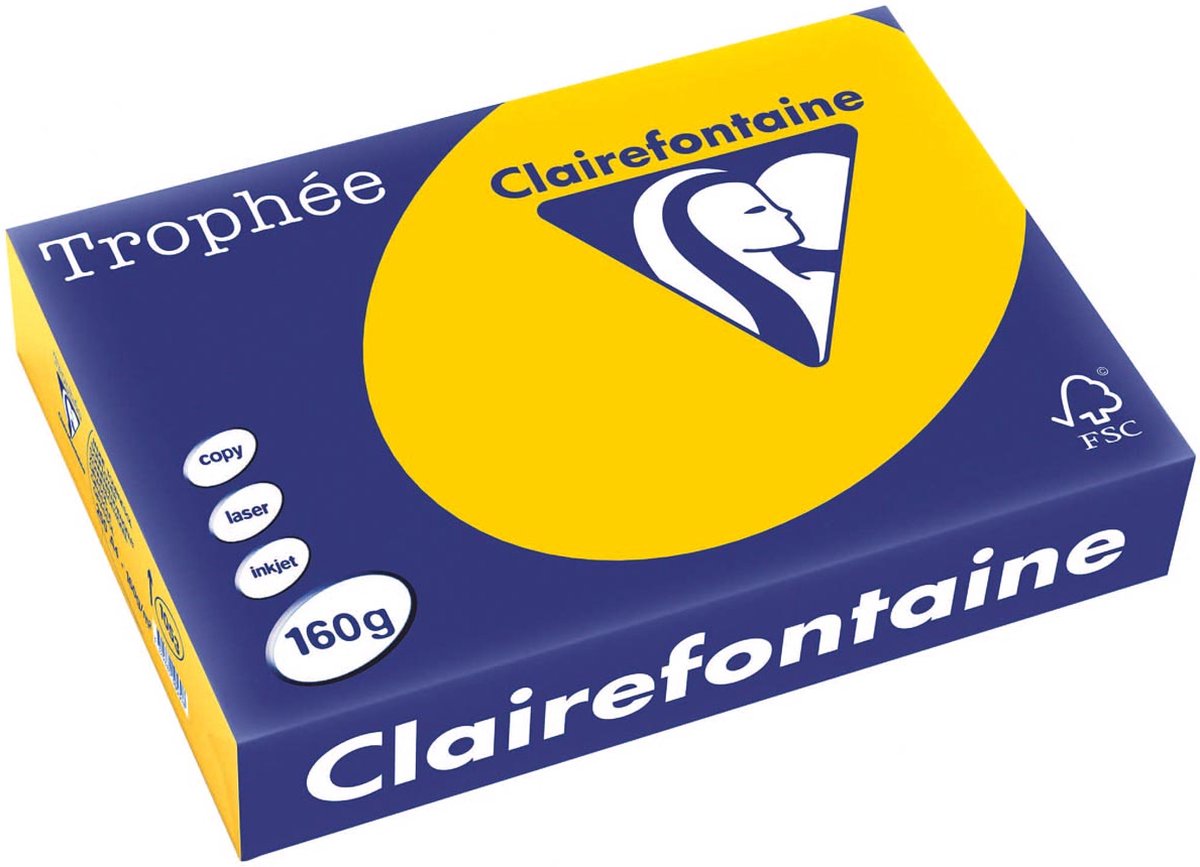 Trophée Clairefontaine intenso A4 giallo girasole 160 g 250 fogli