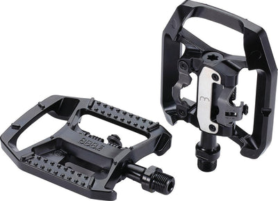 Bbb cycling mtb pedals - dualchoice - combination bicycle pedals: SPD anti-slip platform pedal - SPD pedals including cleats - black - BPD-61