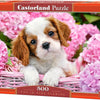 SelectA Castorland puzzle cucciolo puzzle in fiori rosa, 500st.