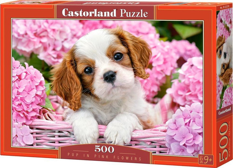 SelectA Castorland puzzle cucciolo puzzle in fiori rosa, 500st.