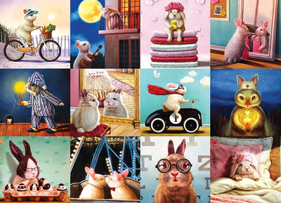 Eurographics - conigli divertenti [funny bunnies] - lucia heffernan - 1000 pezzi 68×48 cm (l×a) - puzzle