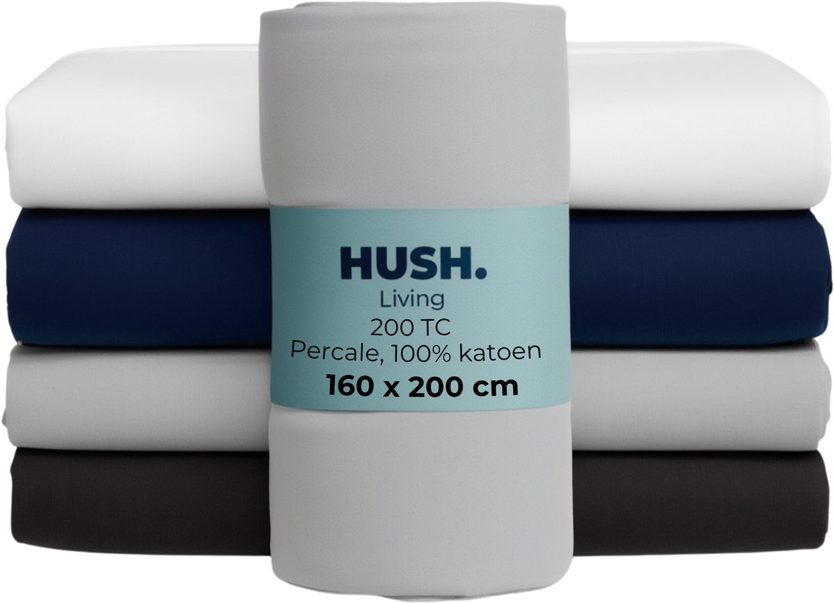 Silenzio. lenzuolo con angoli living hush living percalle - 100% cotone - 200tc - extra fresco e fresco - resistente e durevole - elastico su tutta la superficie - 160x200+30 cm - grigio chiaro