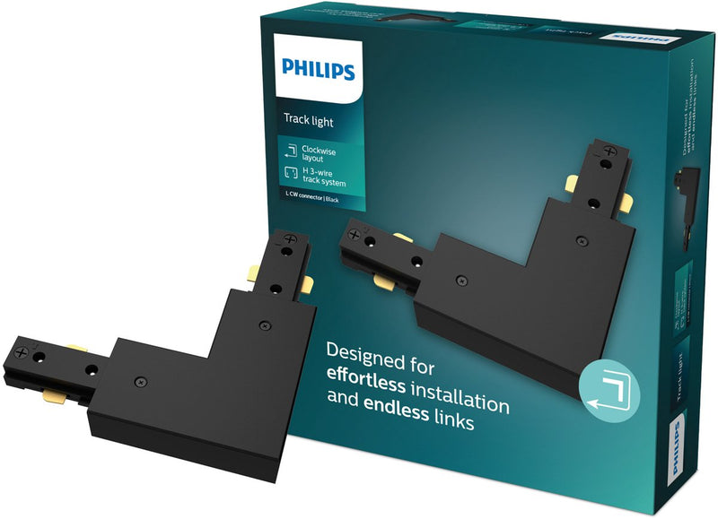 Philips LED Philips EasyLink - connettore - connettore a L - angolo destro - nero - illuminazione su binario
