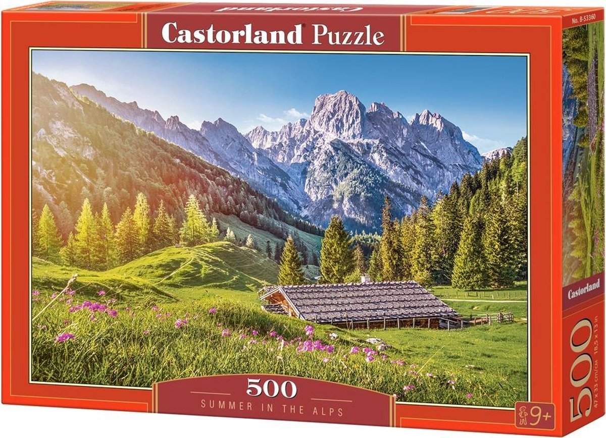 Castorland summer in the alps – puzzel – 500 stukjes – satijnen afwerking – perfecte pasvorm – europese kwaliteit
