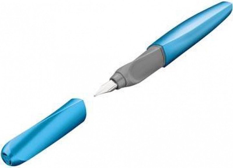 Pelikan twist - penna stilografica - blu satinato m + 2 cartucce d'inchiostro standard