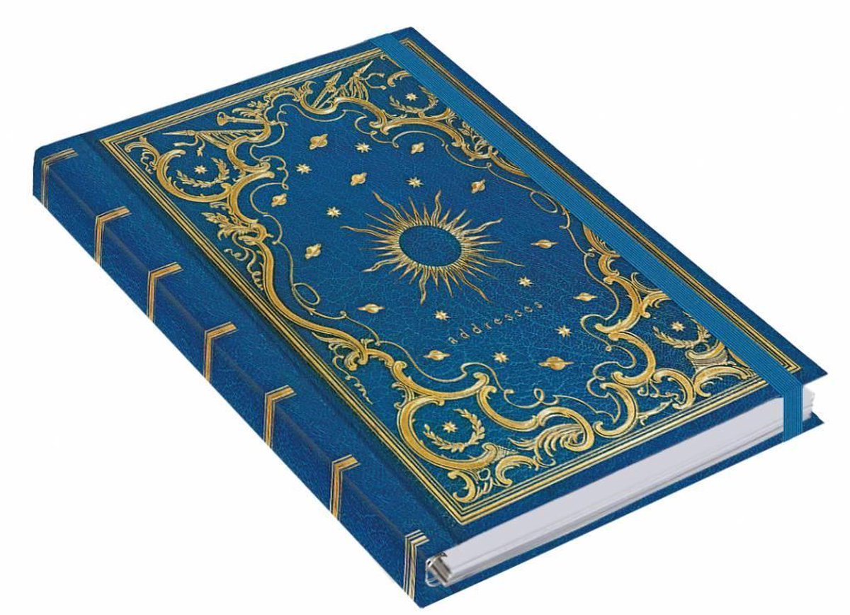 Libreta de direcciones Peter Pauper - celeste - 11x15 cm - con cierre elástico - 11x15 cm