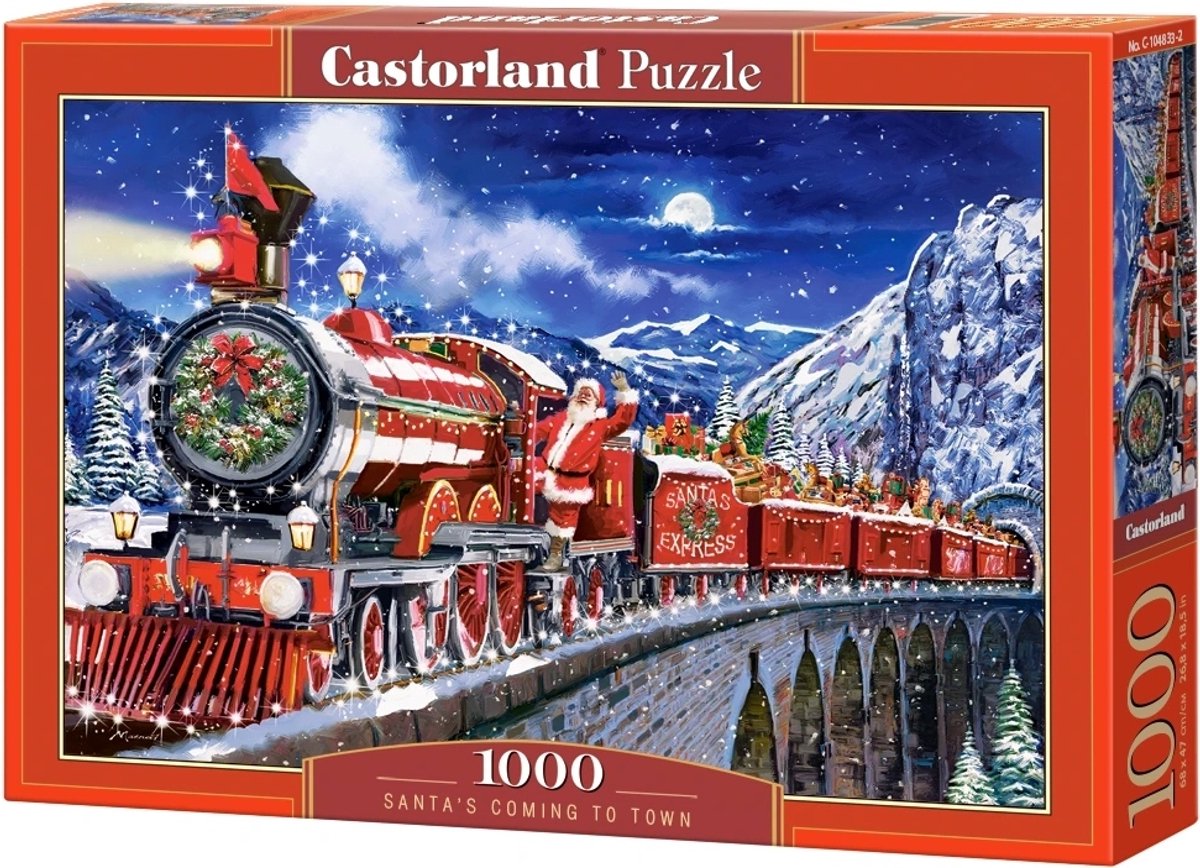 Castorland santa's coming to town – puzzel – 1.000 stukjes – satijnen afwerking – perfecte pasvorm – europese kwaliteit