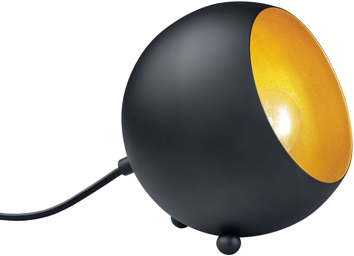 Rl live your light reality billy - lámpara de mesa - negro mate - color dorado - excl. 1x e14 max 28w - interruptor de cable